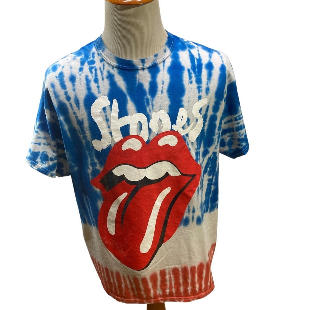 The Rolling Stones No Filter Tour 2019 Tie Dye Concert T-Shirt XL Red White Blue